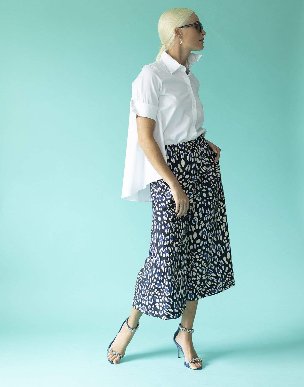 ADAM LIPPES-Short Sleeve Trapeze Top-