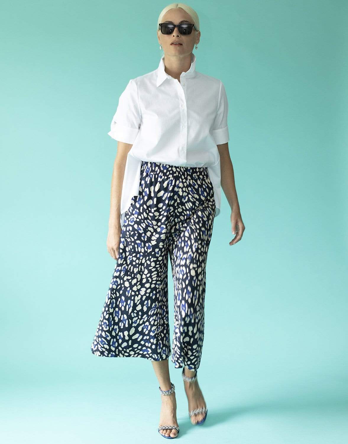 ADAM LIPPES-Short Sleeve Trapeze Top-