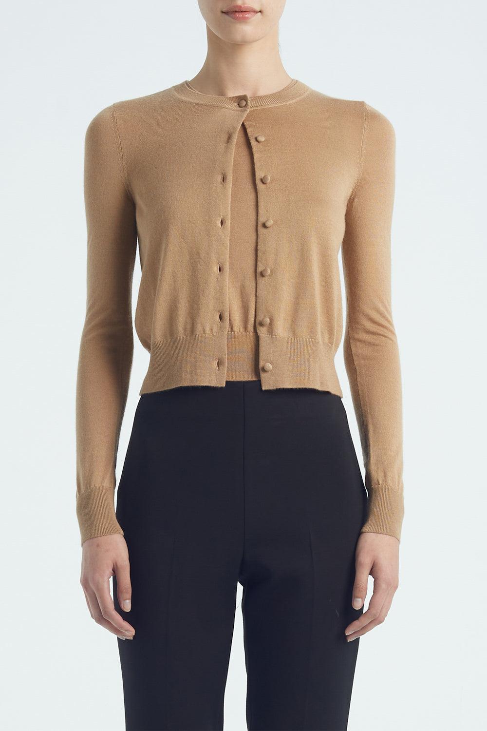 Worth Cardigan - Camel-BROWN-XS-CLOTHINGTOPCARDIGAN-ADAM LIPPES