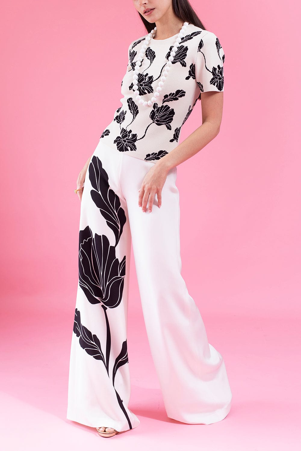 ADAM LIPPES-Short Sleeve Knit Top-