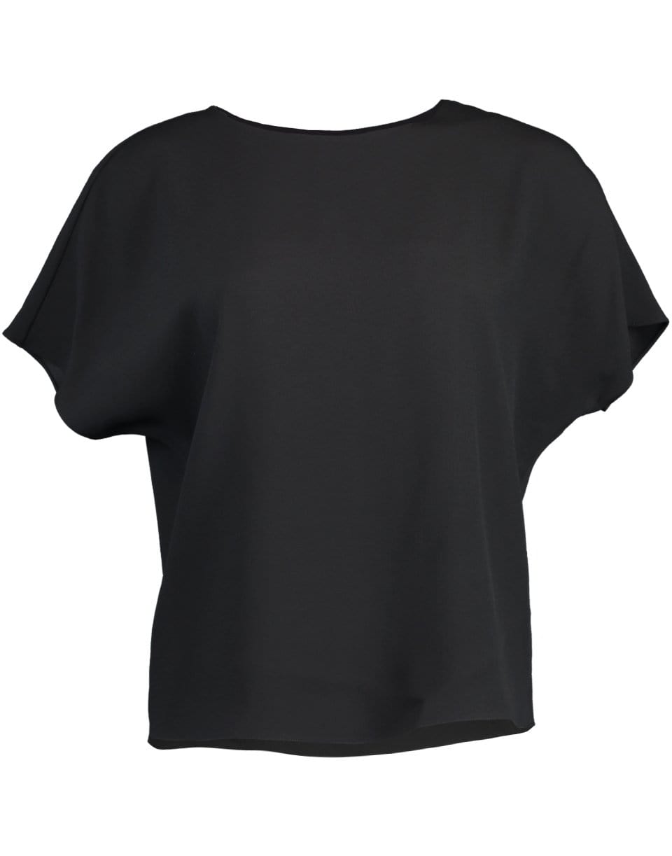 ADAM LIPPES-Black Short Sleeve Dolman Top-