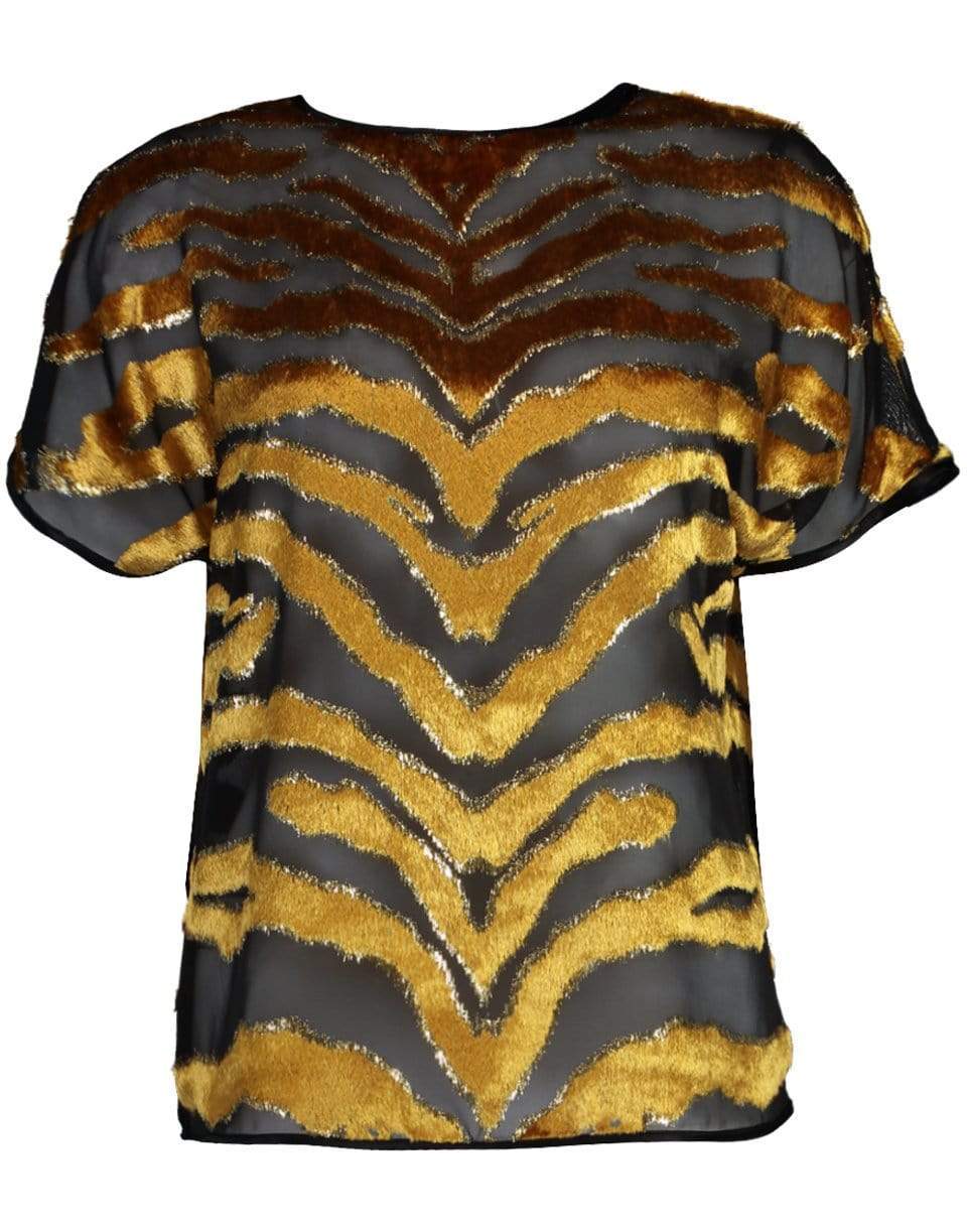 ADAM LIPPES-Tiger Burnout Velvet Dolman Top-