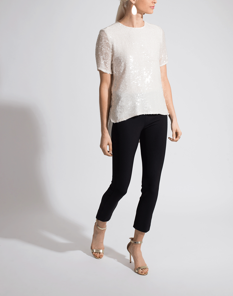 ADAM LIPPES-Cross Back Sequined Embroidered Tee-