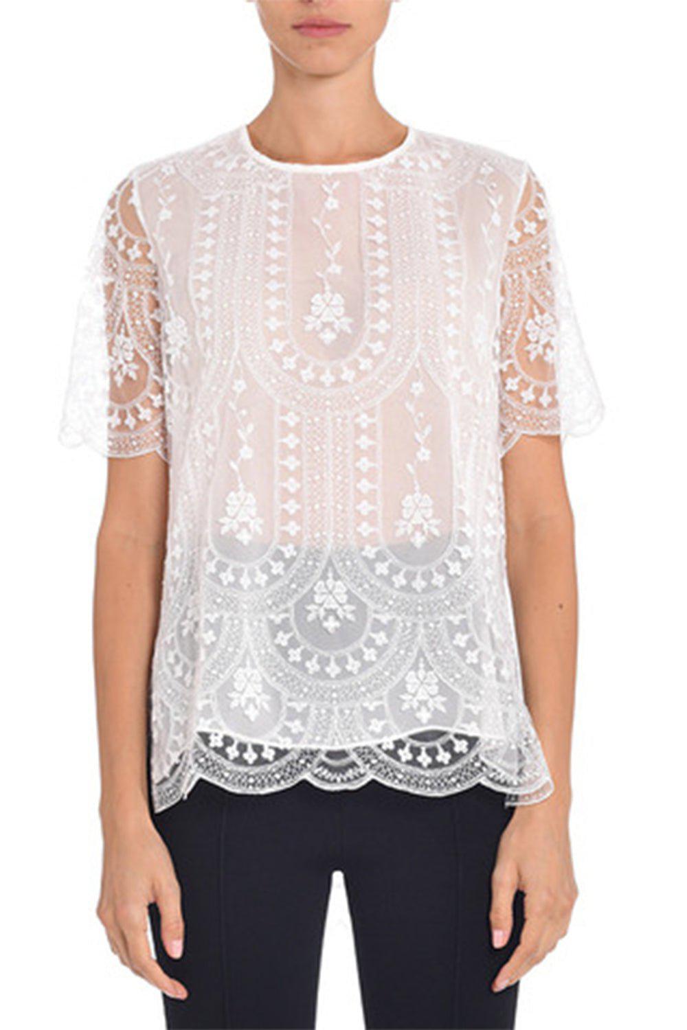 ADAM LIPPES-Embroidered T-Shirt-