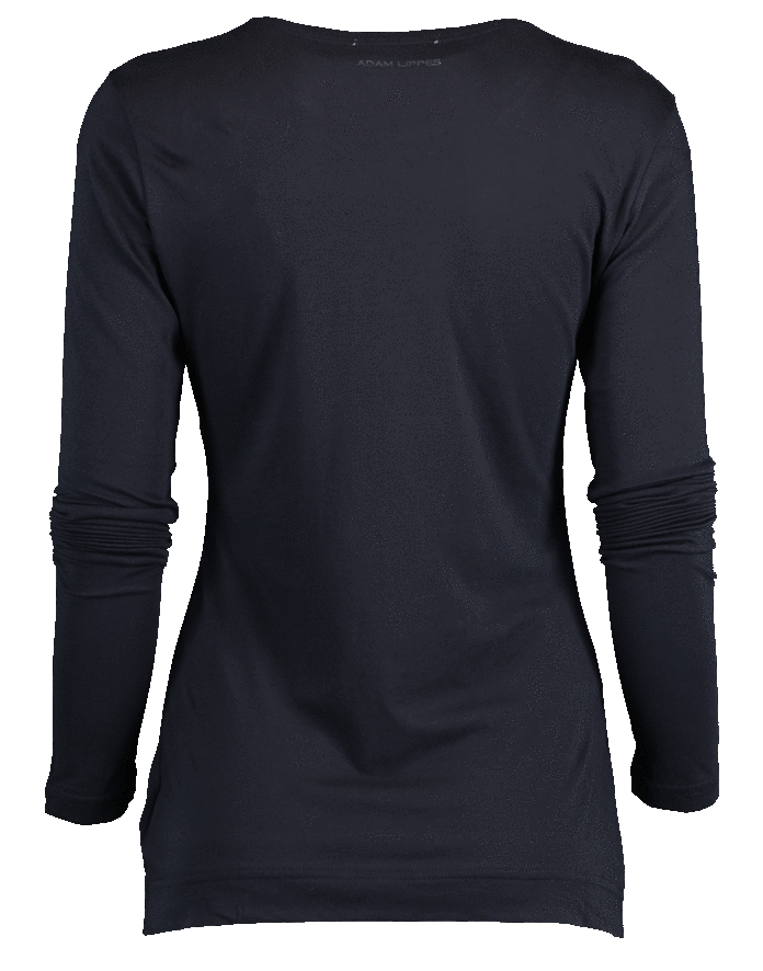 ADAM LIPPES-Navy Long Sleeve Crewneck T-Shirt-NAVY