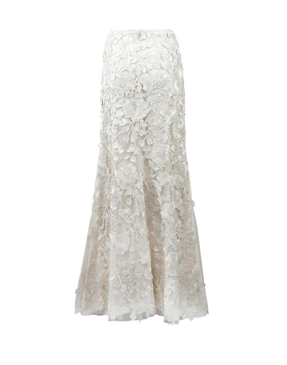 ADAM SELMAN-Lace Slip Skirt-MILK