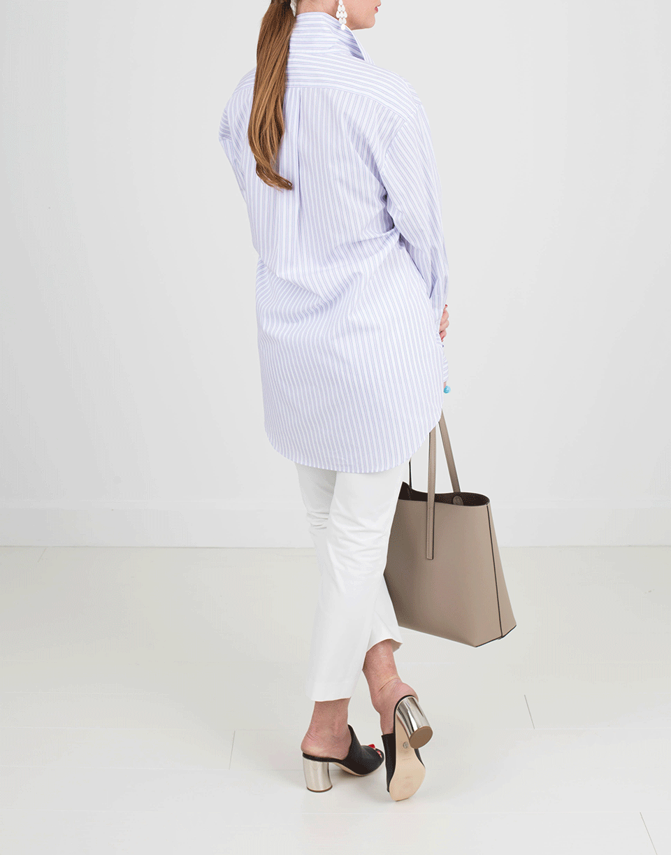 ADAM SELMAN-Stripe Bandana Tie Waist Shirt-