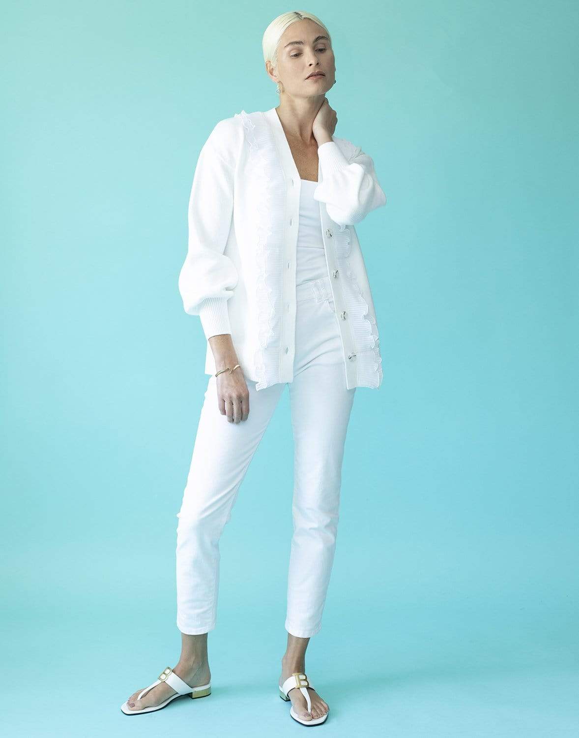 ADEAM-White Peony Cardigan-