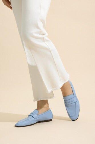 Essenziale Leather Loafer - Azure-BLUE-36-SHOEFLAT SHOE-SOPHIQUE