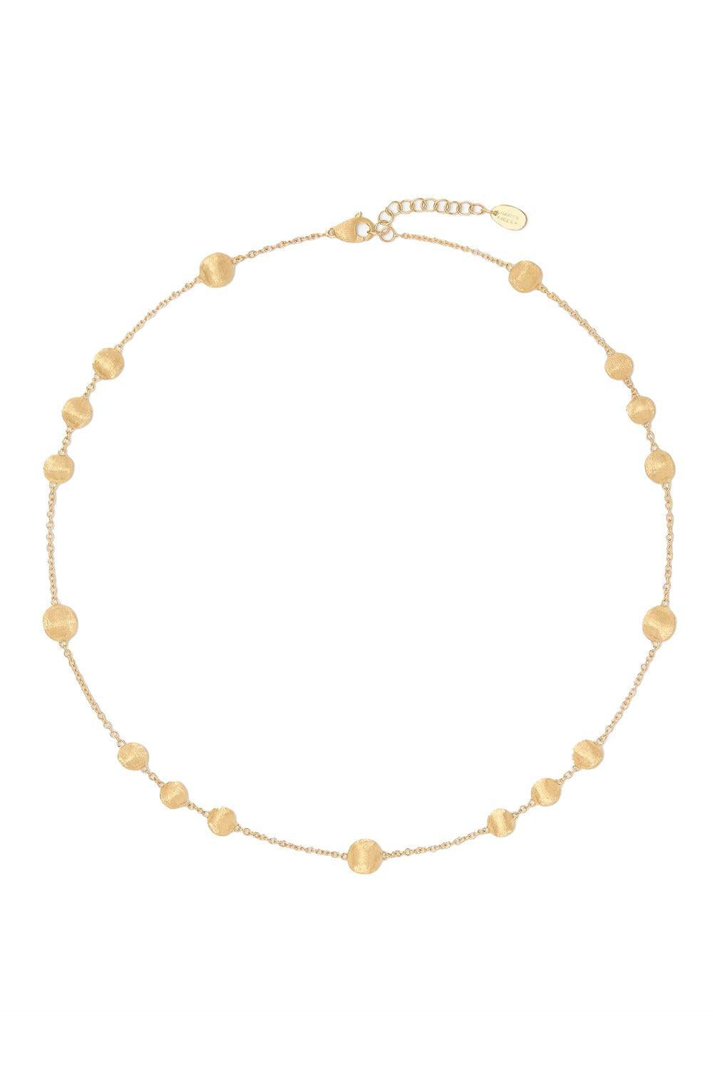 Africa Gold Bean Necklace-YELLOW GOLD-16.5-JEWELRYFINE JEWELNECKLACE O-MARCO BICEGO