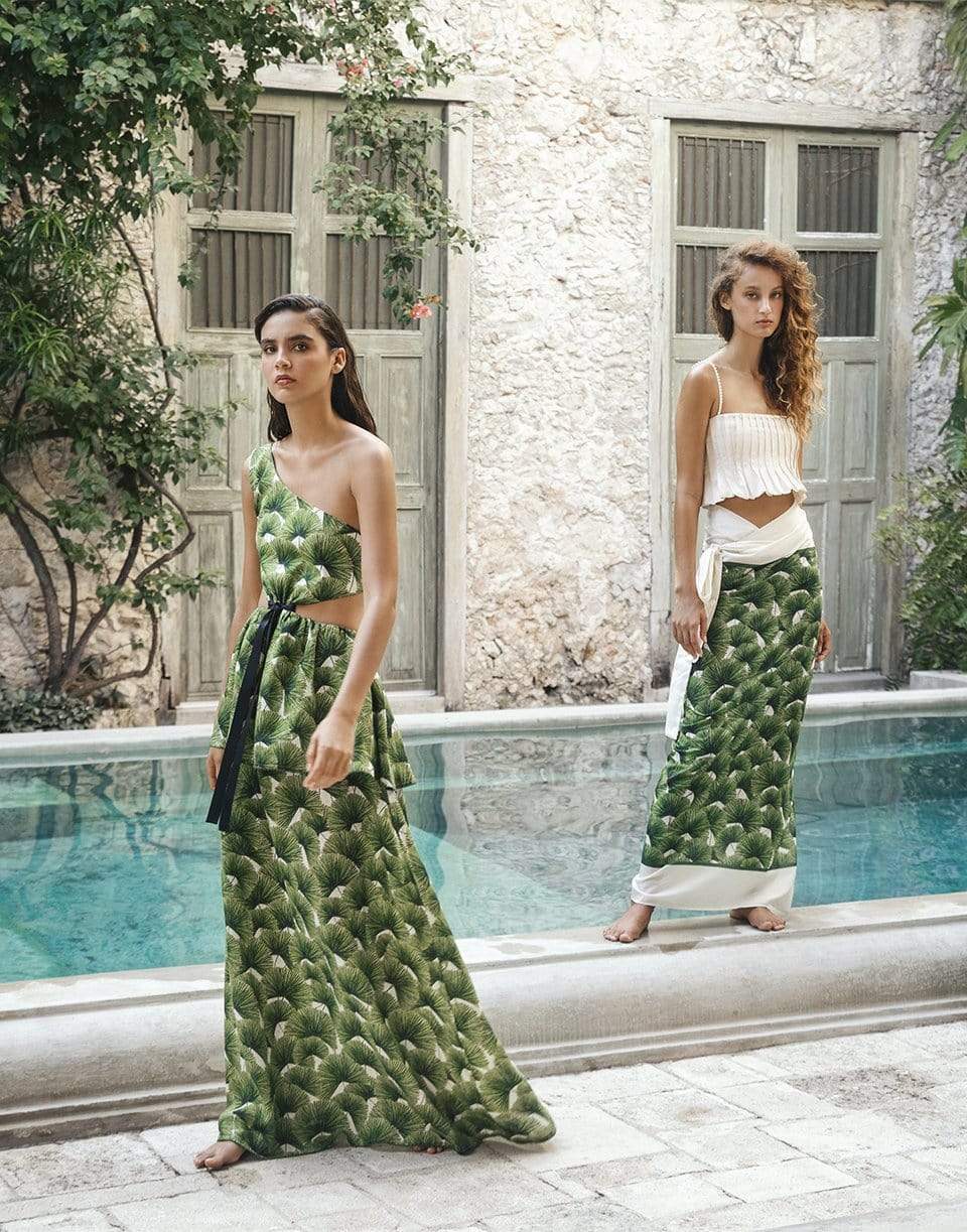 AGUA BY AGUA BENDITA-Lavanda Pareo Printed Sarong-IVORY GREEN