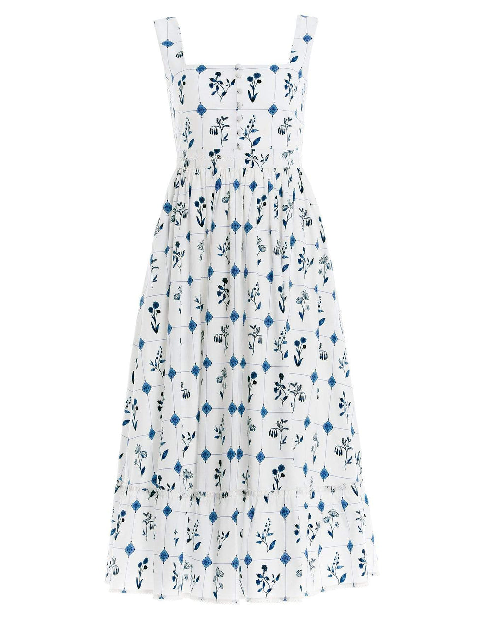 agua bendita blue and white dress Lima Maxi Dress