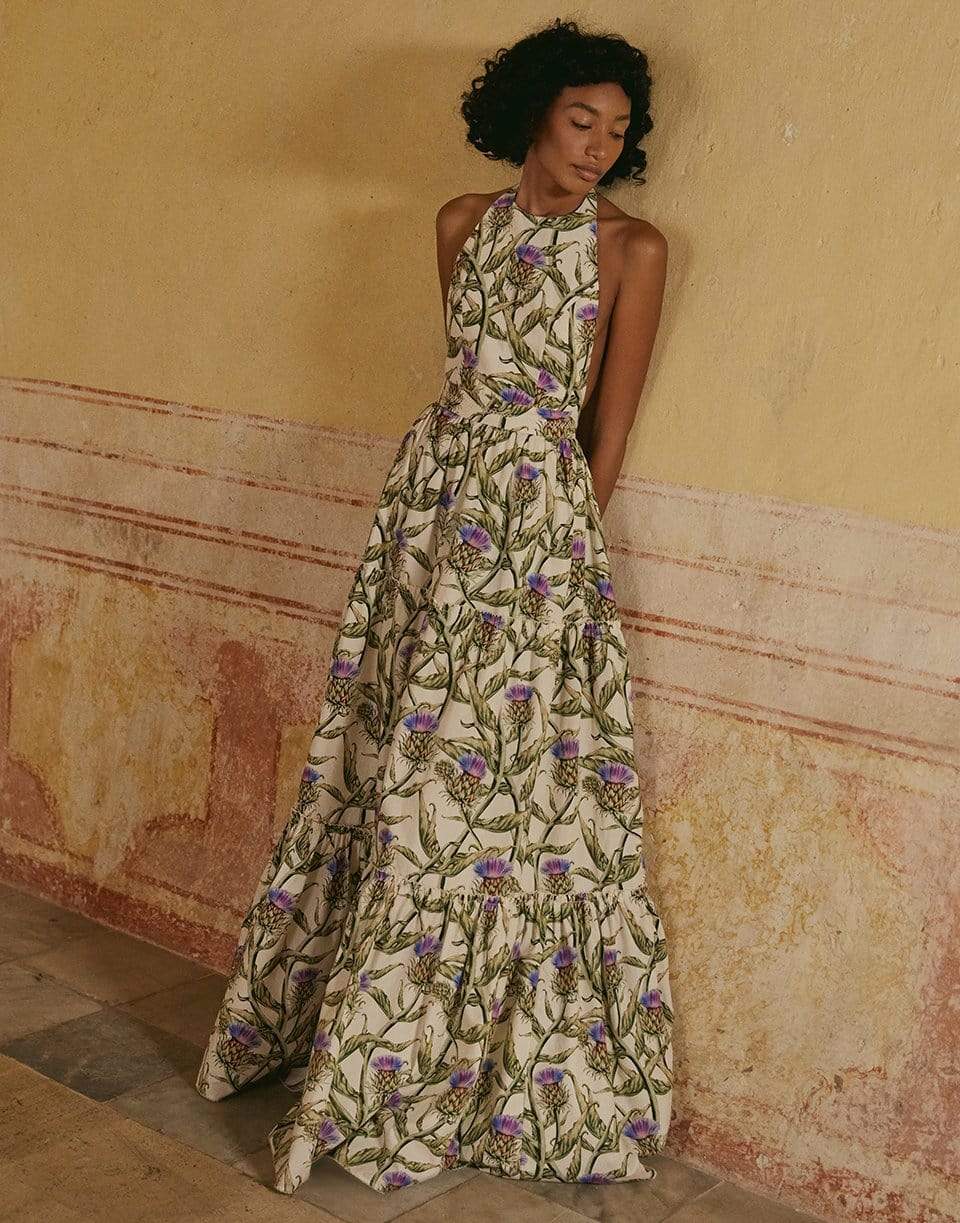 AGUA BY AGUA BENDITA-Naranja Halter Dress-