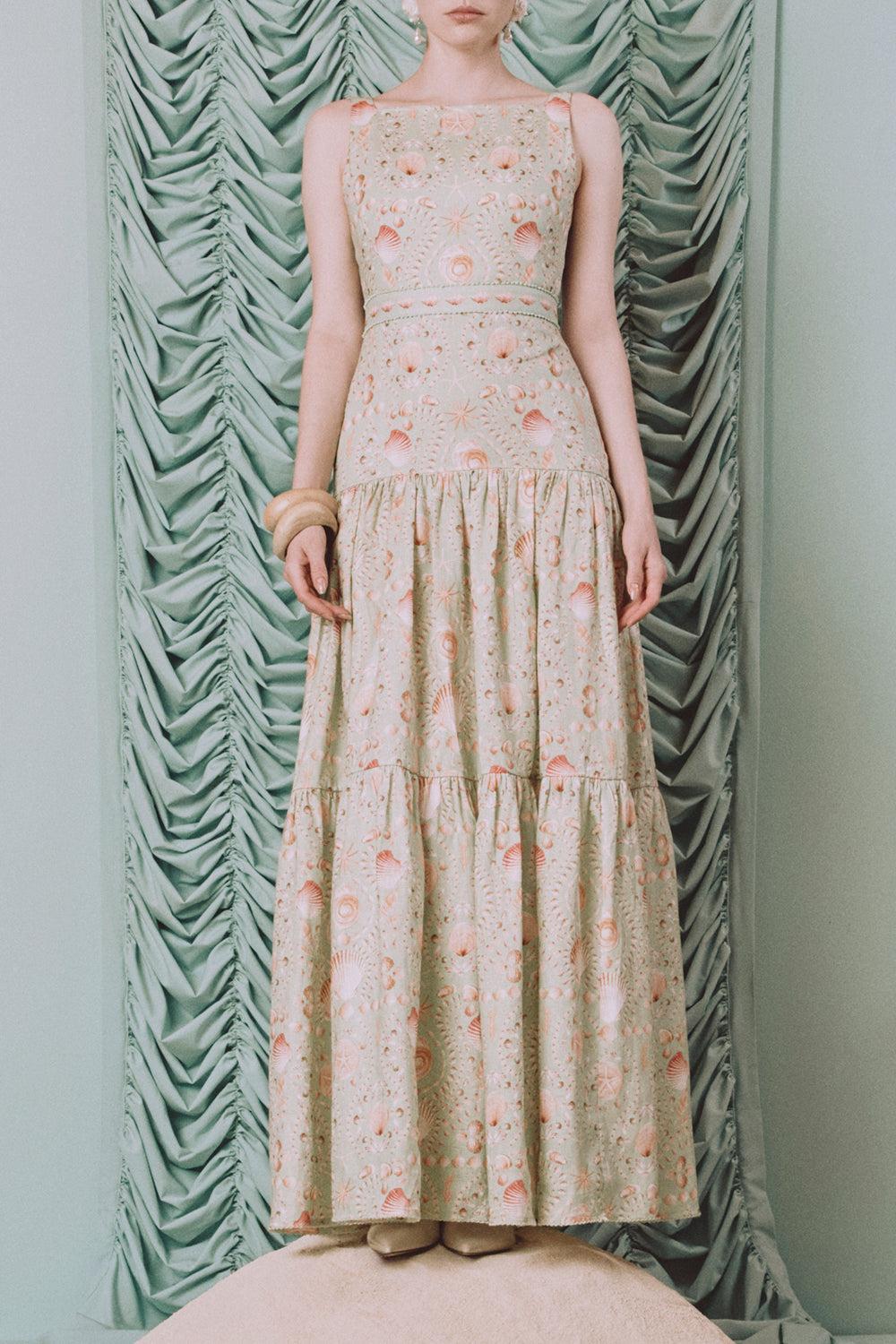 Abeja Playa Maxi Dress-GREEN-XS-CLOTHINGDRESSCASUAL-AGUA BY AGUA BENDITA