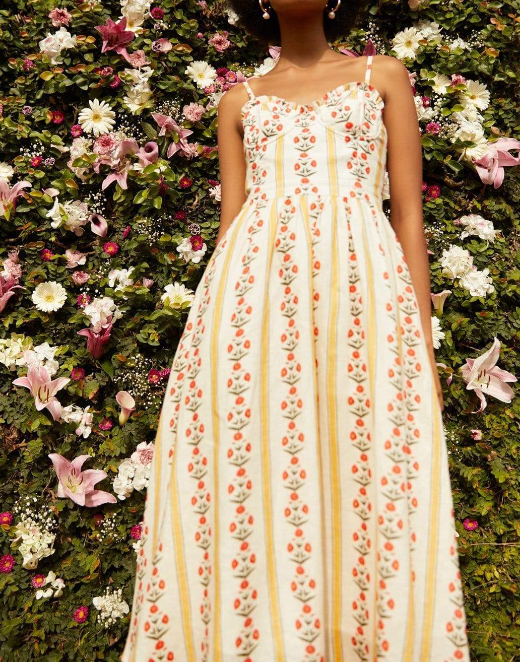 AGUA BY AGUA BENDITA-Acacia Carmina Linen Midi Dress-