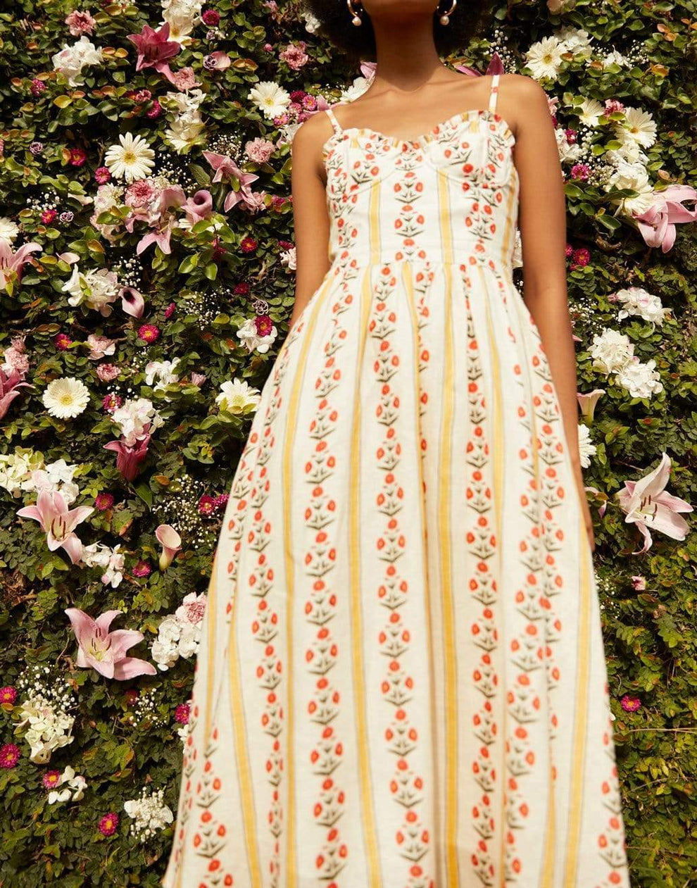 acacia midi dress Acacia Carmina Linen Midi Dress