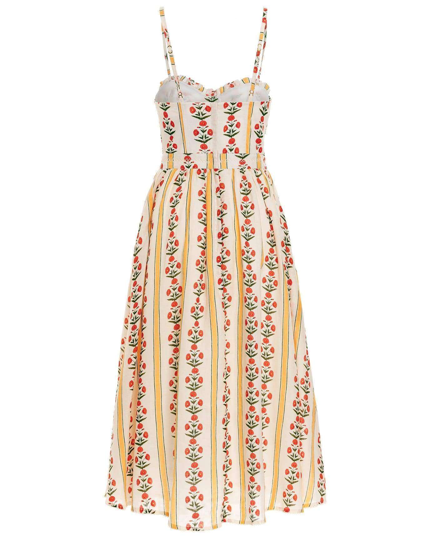 AGUA BY AGUA BENDITA-Acacia Carmina Linen Midi Dress-