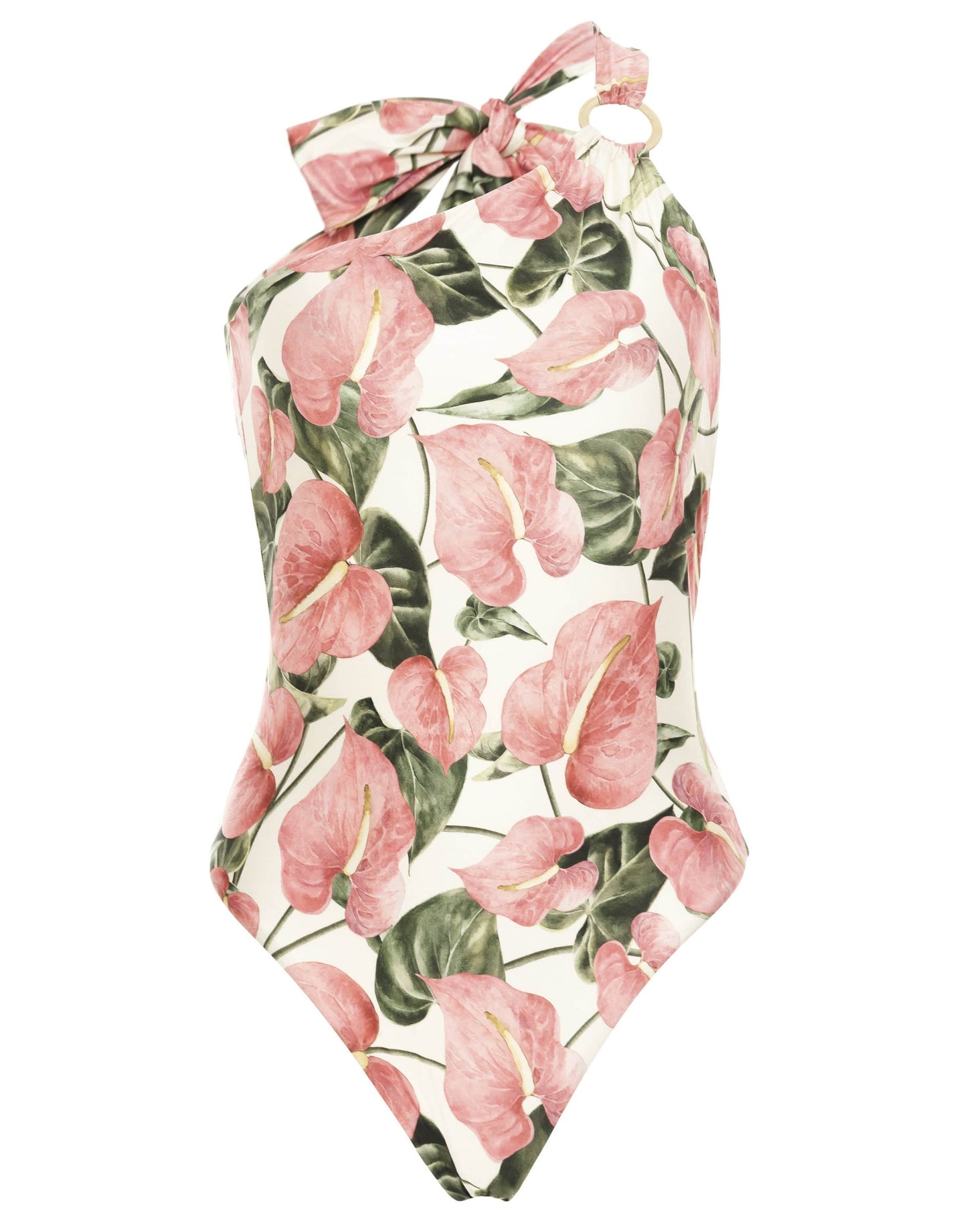 AGUA BY AGUA BENDITA-Fresa One Shoulder One Piece Swimsuit-