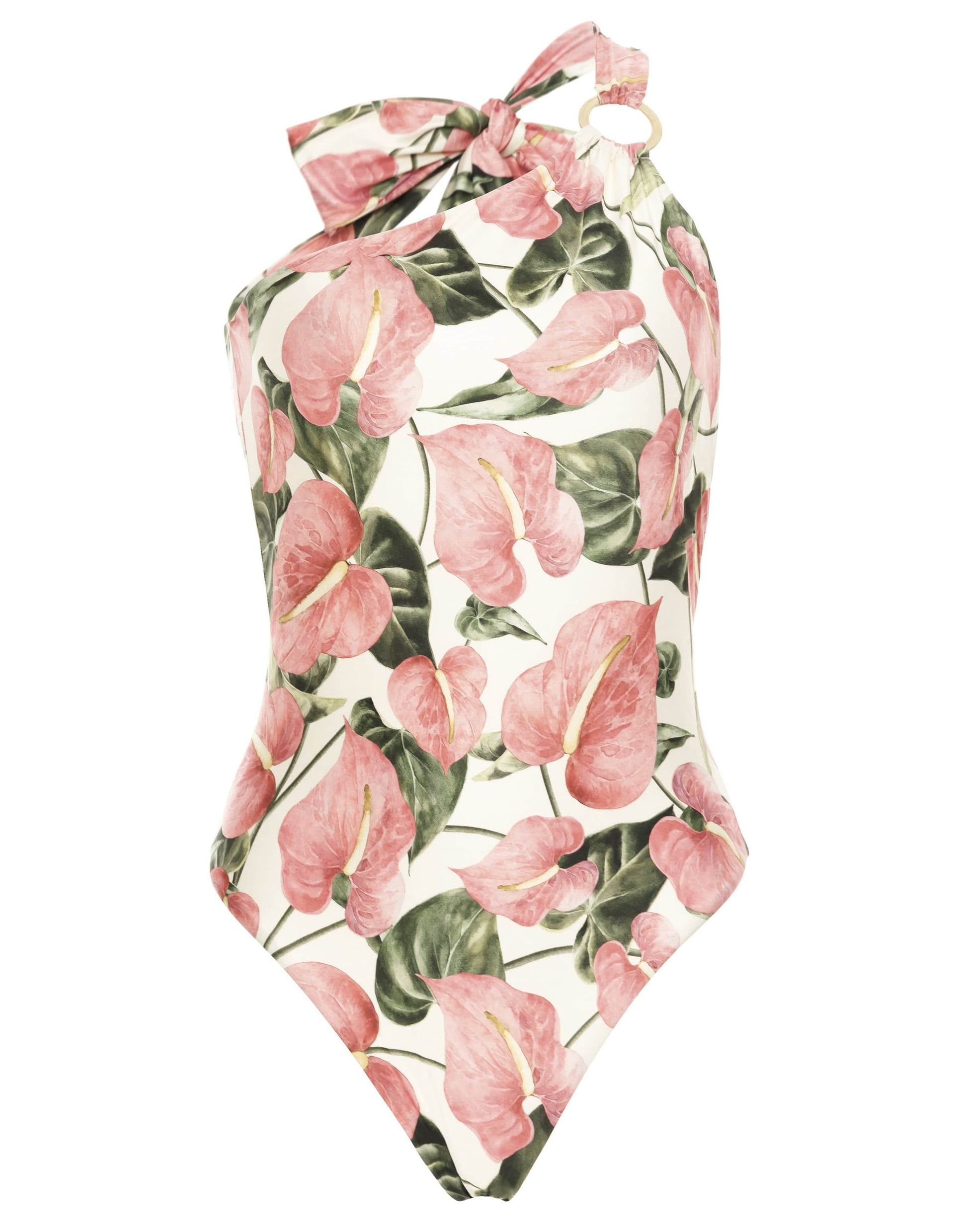 AGUA BY AGUA BENDITA-Fresa One Shoulder One Piece Swimsuit-