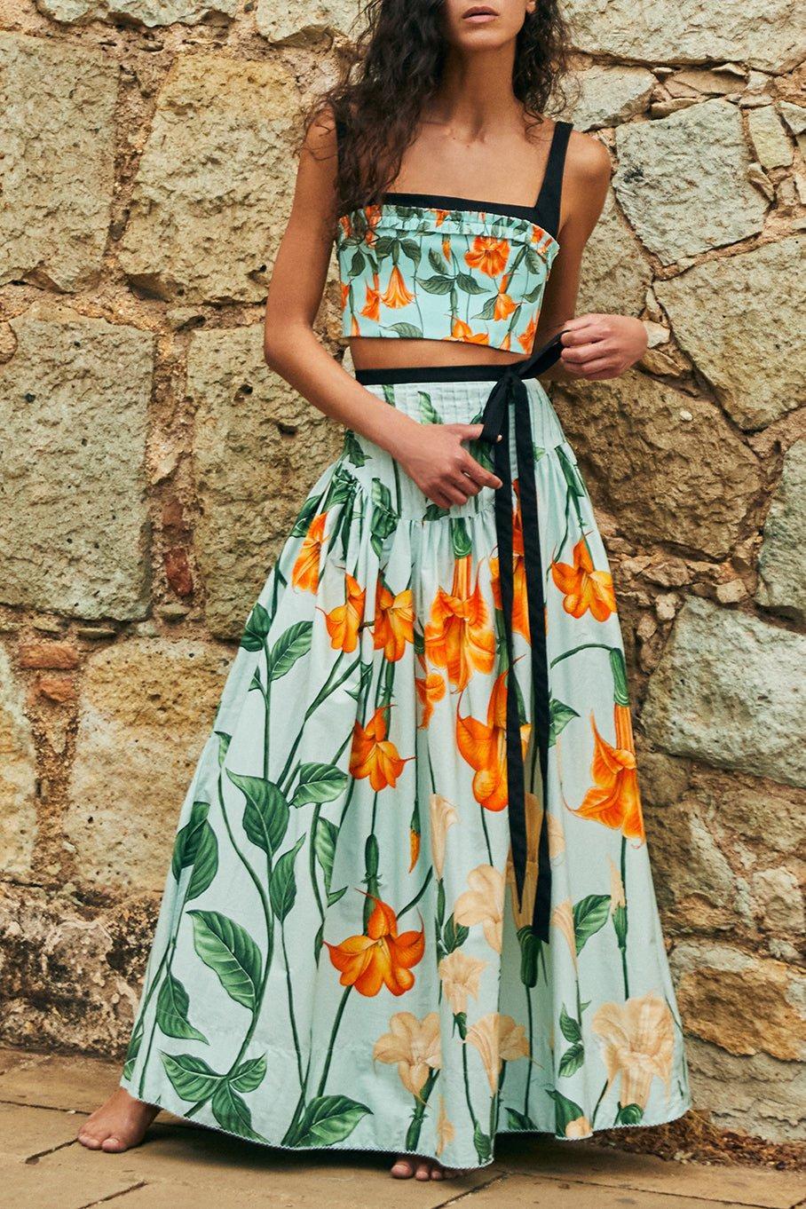 AGUA BY AGUA BENDITA-Nectarina Crop Top-