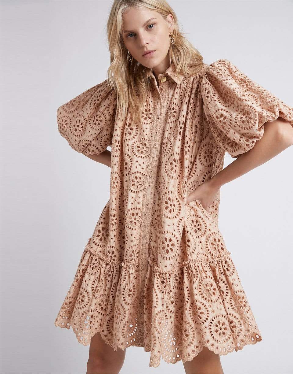 AJE-Salita Broderie Puff Sleeve Dress-