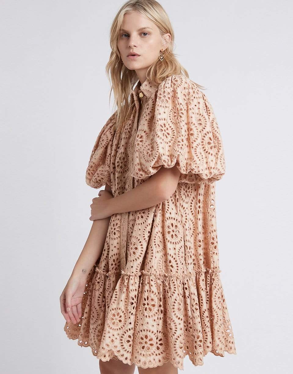 AJE-Salita Broderie Puff Sleeve Dress-