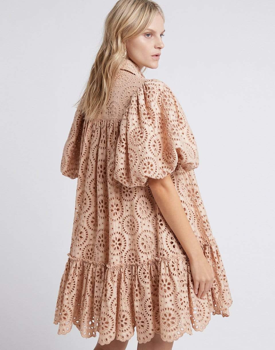 AJE-Salita Broderie Puff Sleeve Dress-