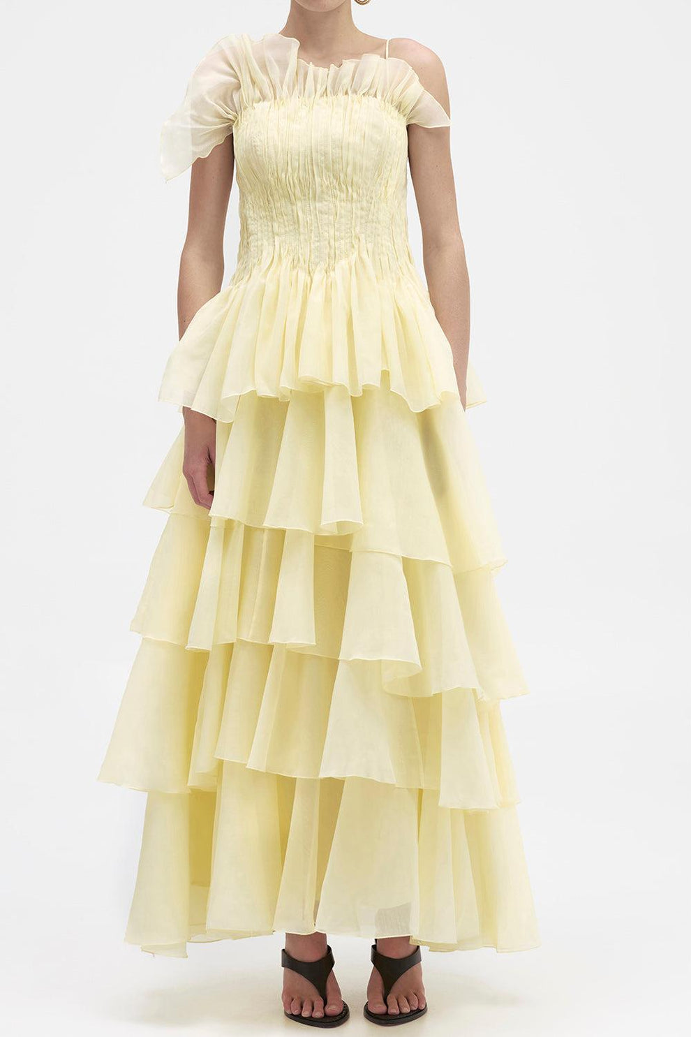 gold aje dress Sonnet Gown in Yellow active DS