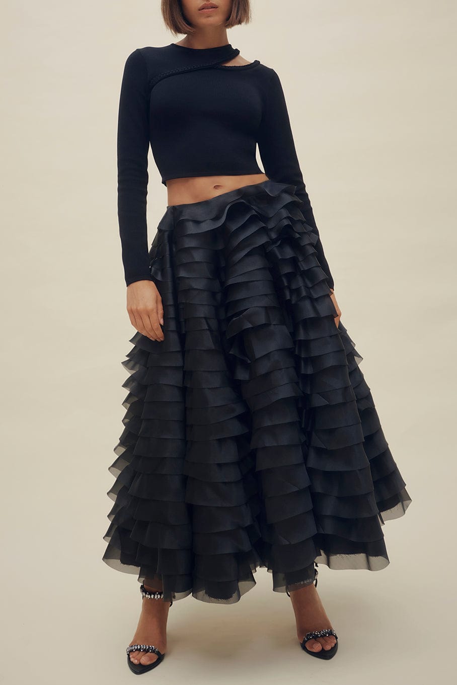 AJE-Amour Ruffle Midi Skirt-