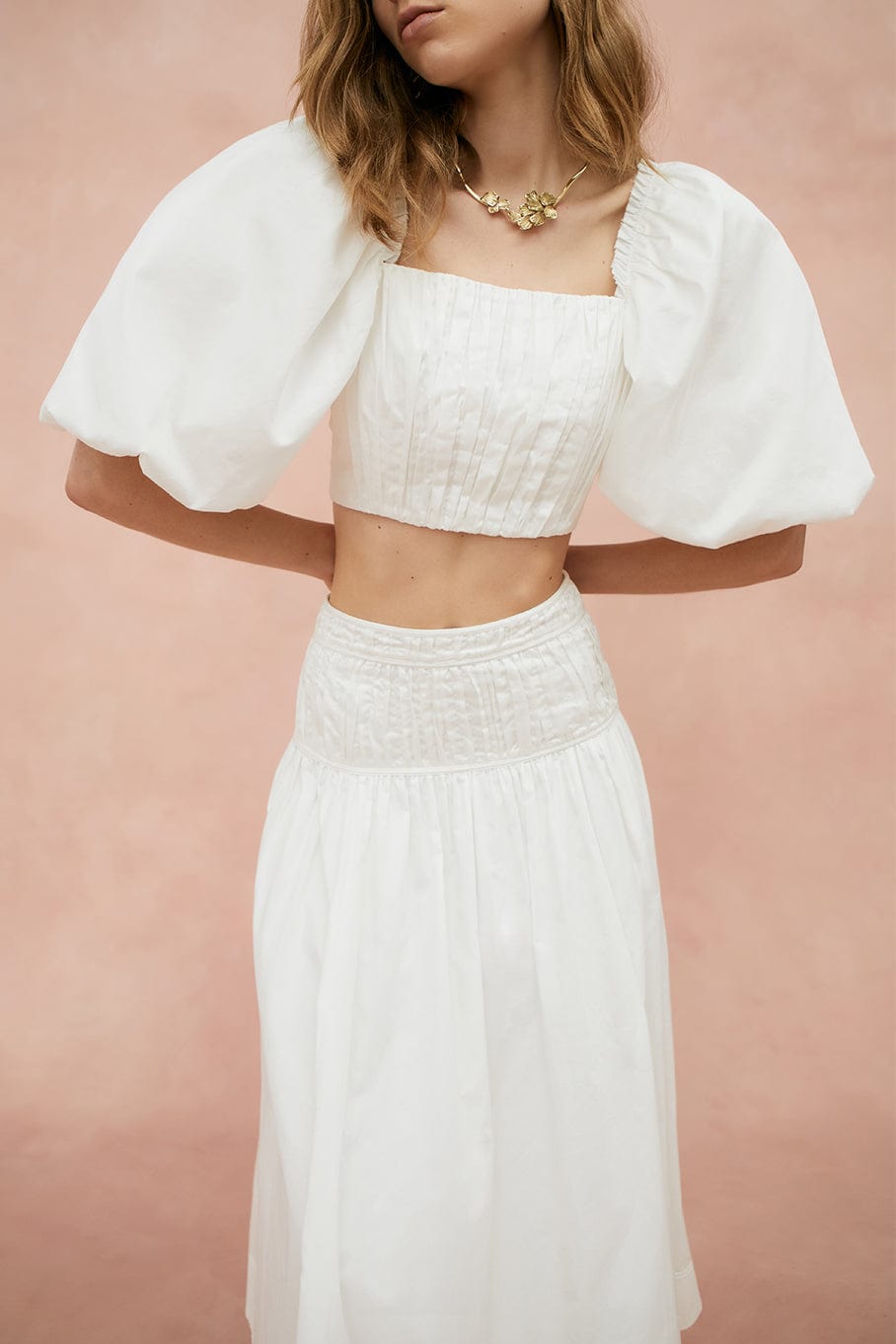 AJE-Enamour Puff Sleeved Cropped Top-