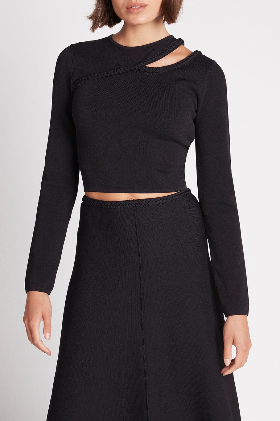 AJE-Canes Braided Cut Out Knit Top-