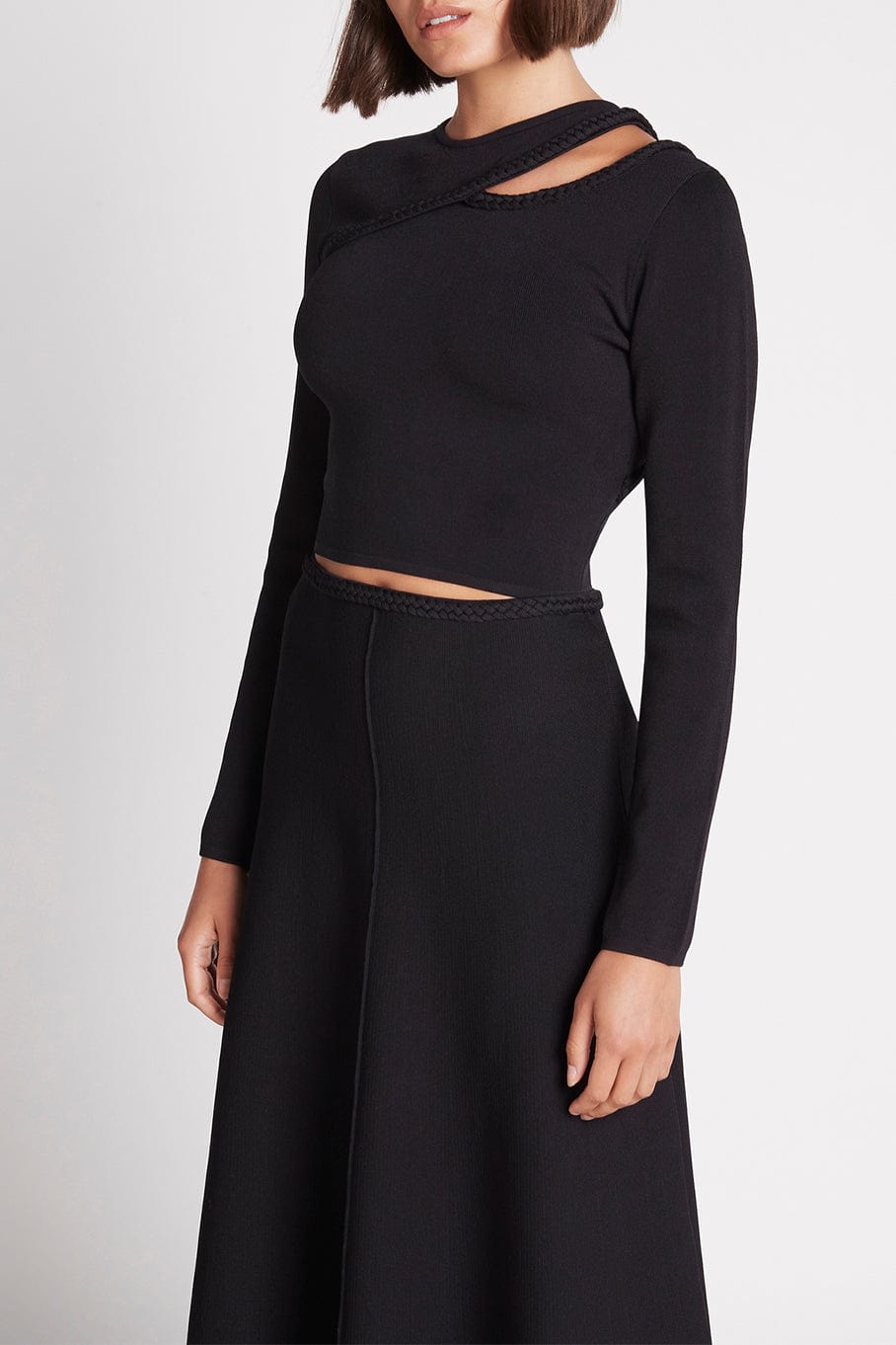 AJE-Canes Braided Cut Out Knit Top-