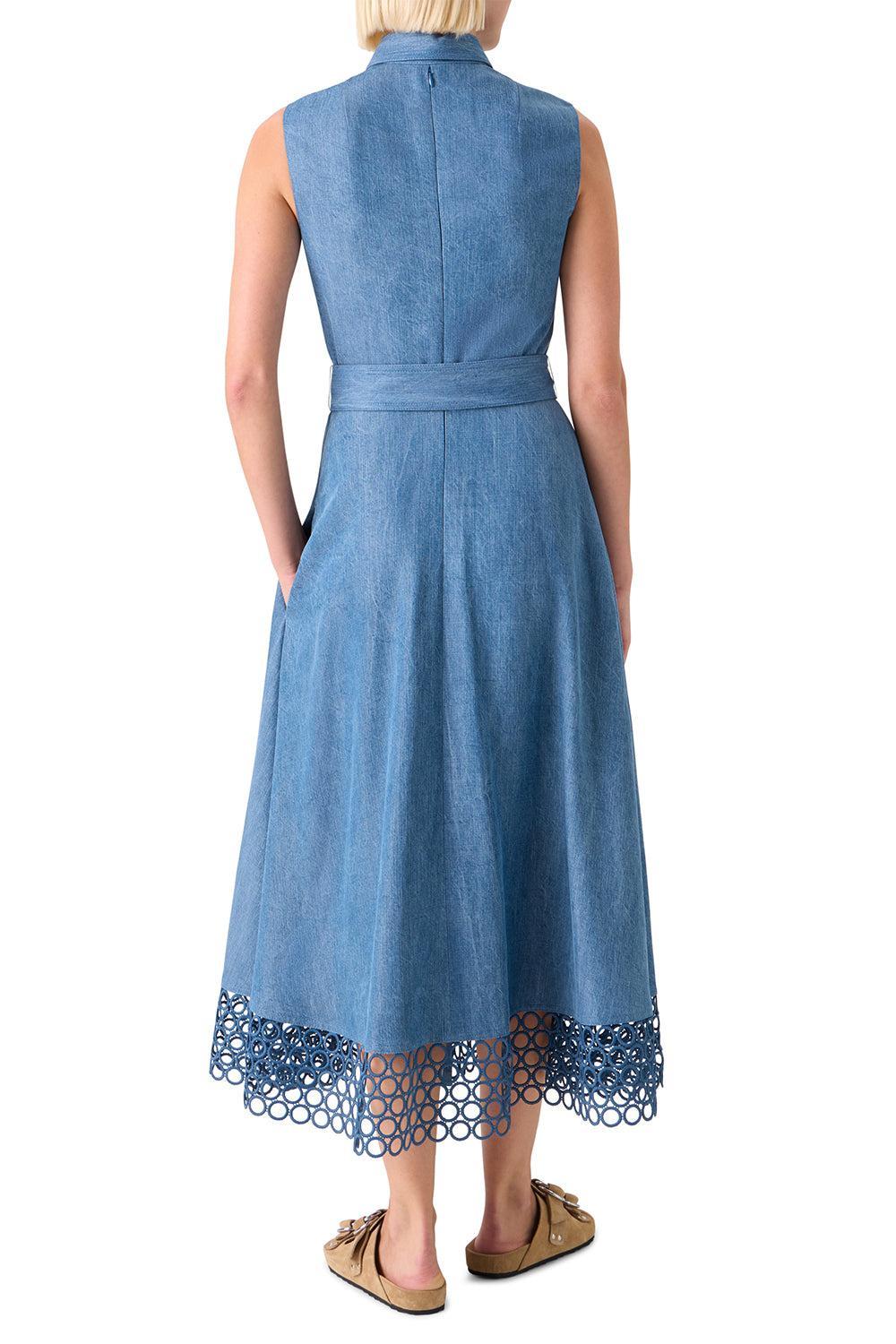 Sleeveless Midi Dress-BLUE-2-CLOTHINGDRESSCASUAL-AKRIS PUNTO