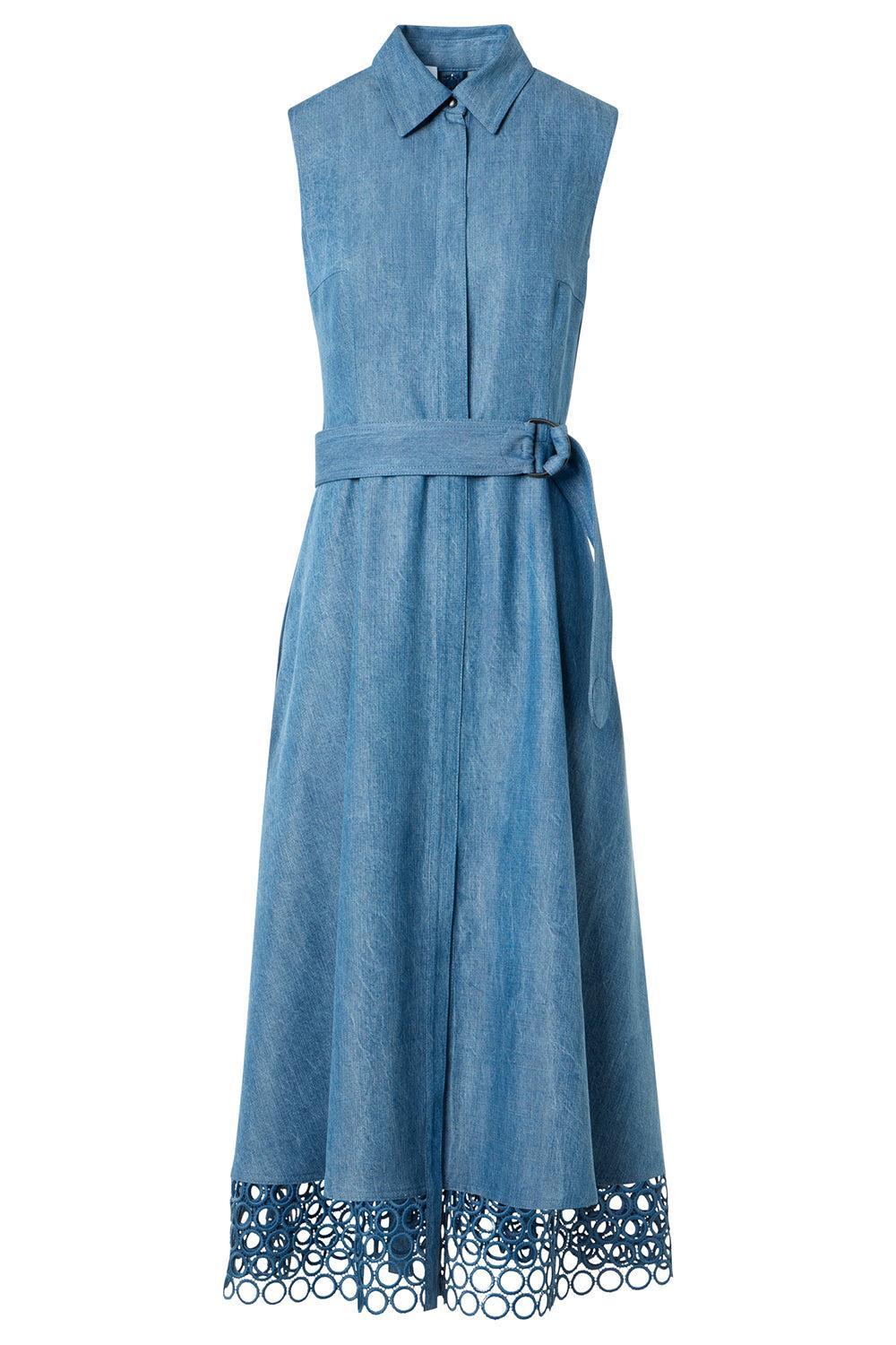 Sleeveless Midi Dress-BLUE-2-CLOTHINGDRESSCASUAL-AKRIS PUNTO