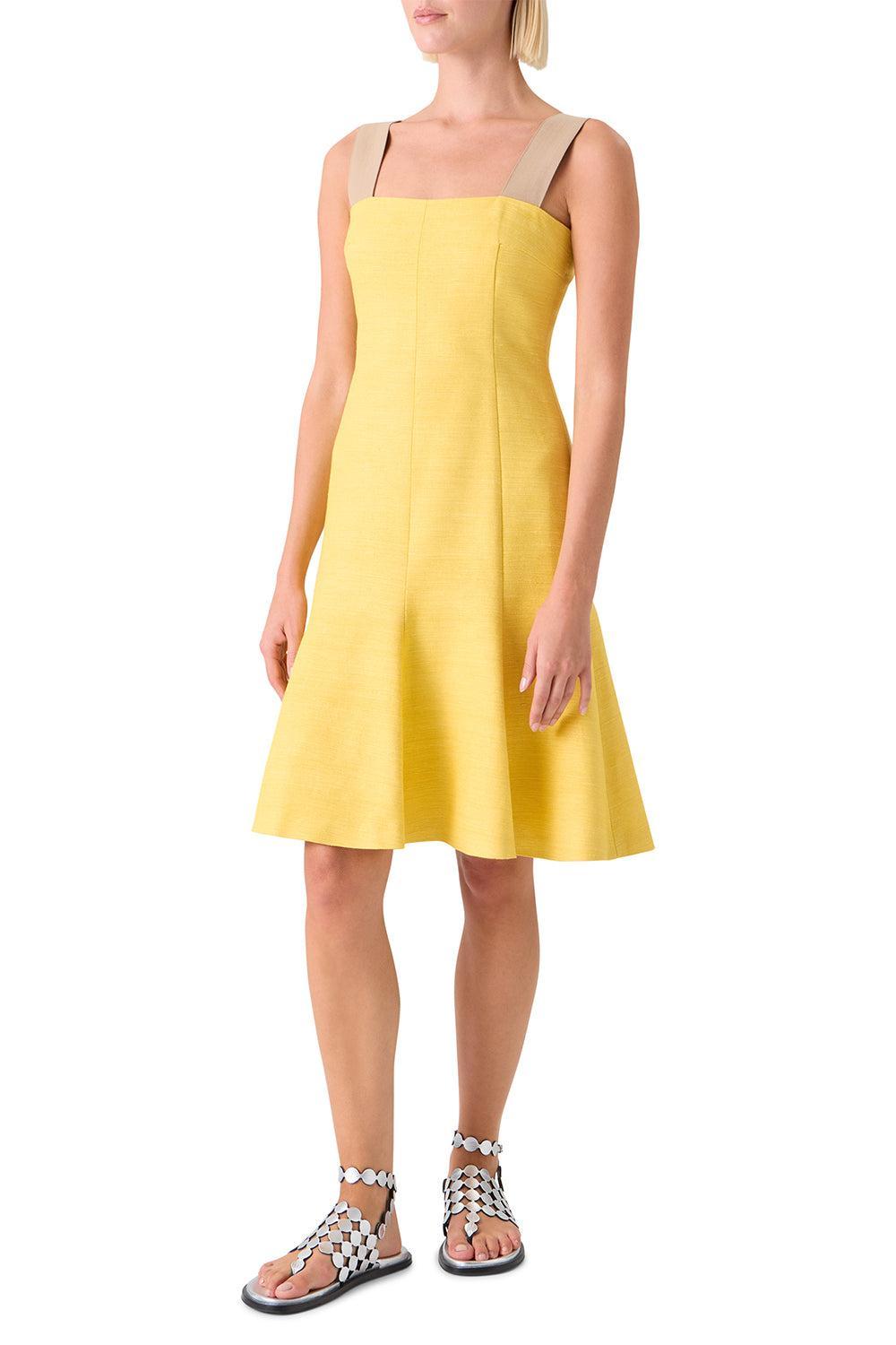 Sleeveless Mini Dress-YELLOW-2-CLOTHINGDRESSCASUAL-AKRIS PUNTO