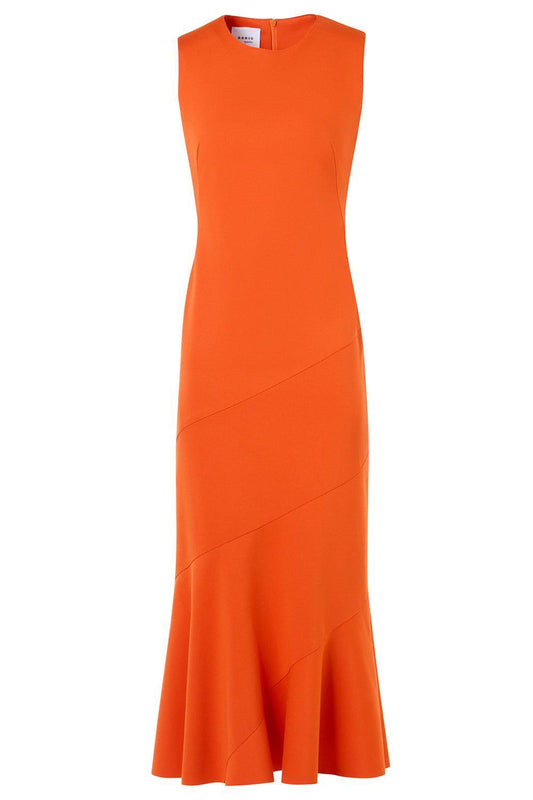 Flared Panel Maxi Dress-ORANGE-4-CLOTHINGDRESSCOCKTAIL-AKRIS PUNTO