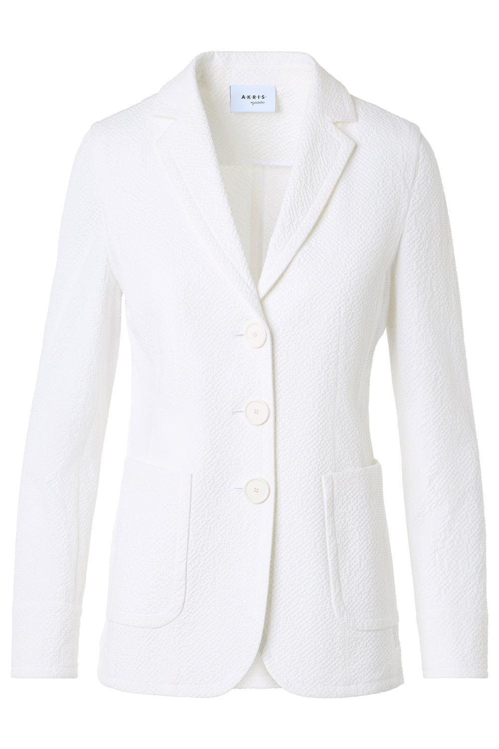 Stretch Blazer-CREAM-2-CLOTHINGJACKETBLAZERS-AKRIS PUNTO