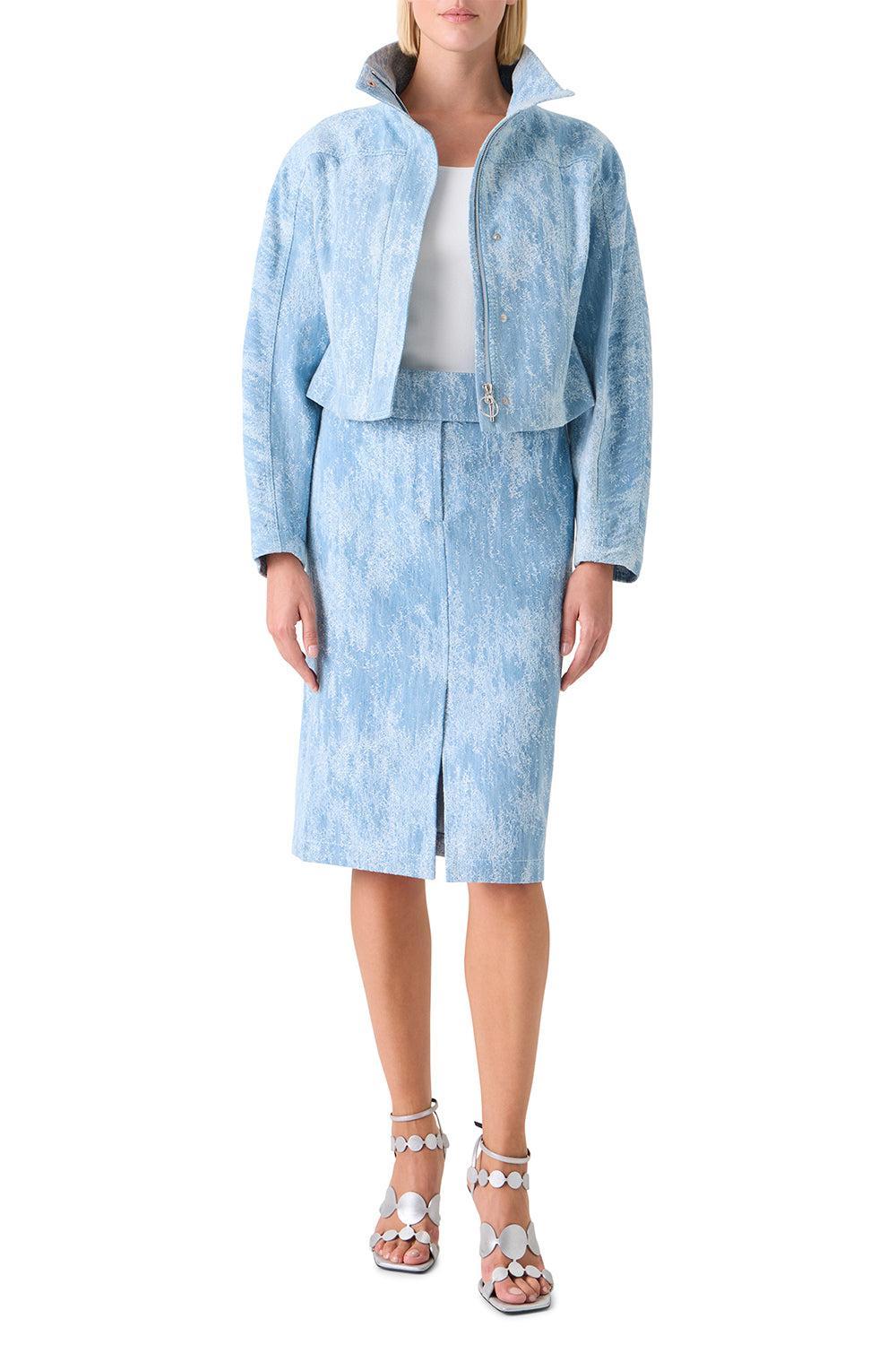 Washed Denim Jacket-BLUE-4-CLOTHINGJACKETCASUAL-AKRIS PUNTO