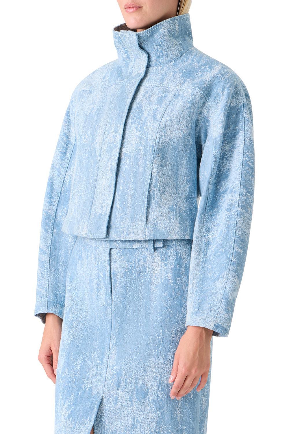 Washed Denim Jacket-BLUE-4-CLOTHINGJACKETCASUAL-AKRIS PUNTO