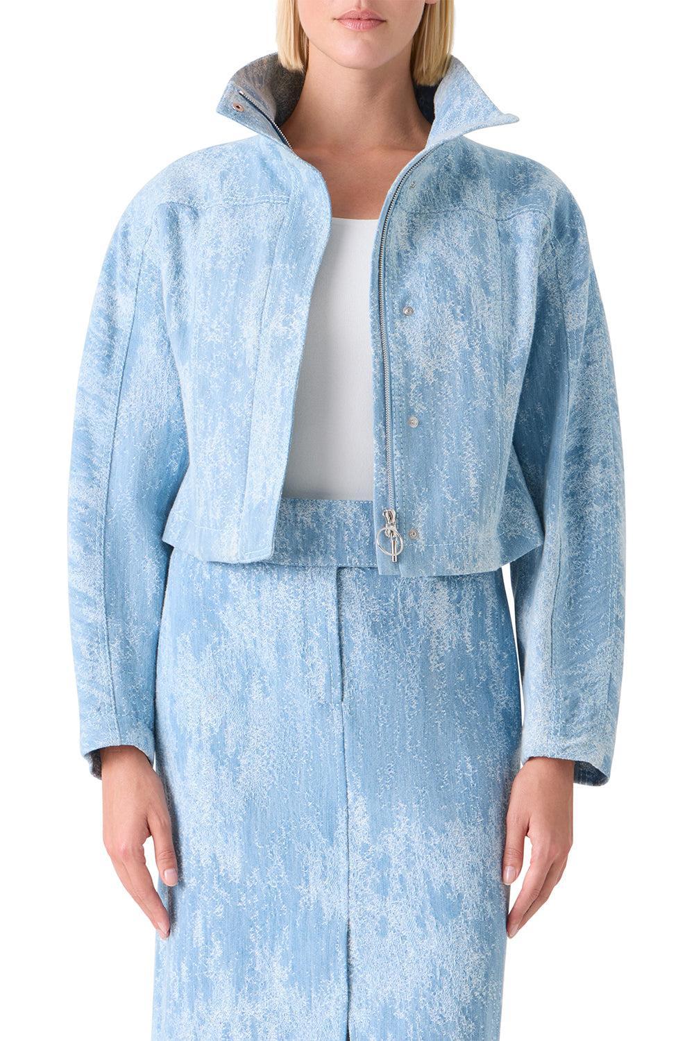 Washed Denim Jacket-BLUE-4-CLOTHINGJACKETCASUAL-AKRIS PUNTO