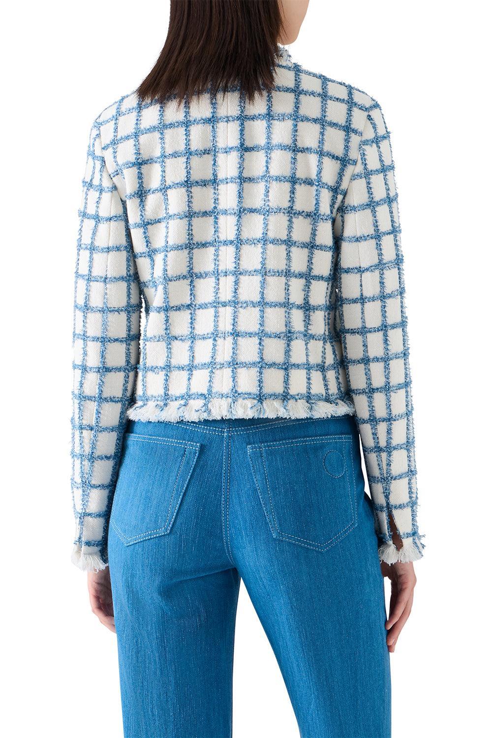 Frayed Windowpane Tweed Jacket-NOVELTY-4-CLOTHINGJACKETCASUAL-AKRIS PUNTO