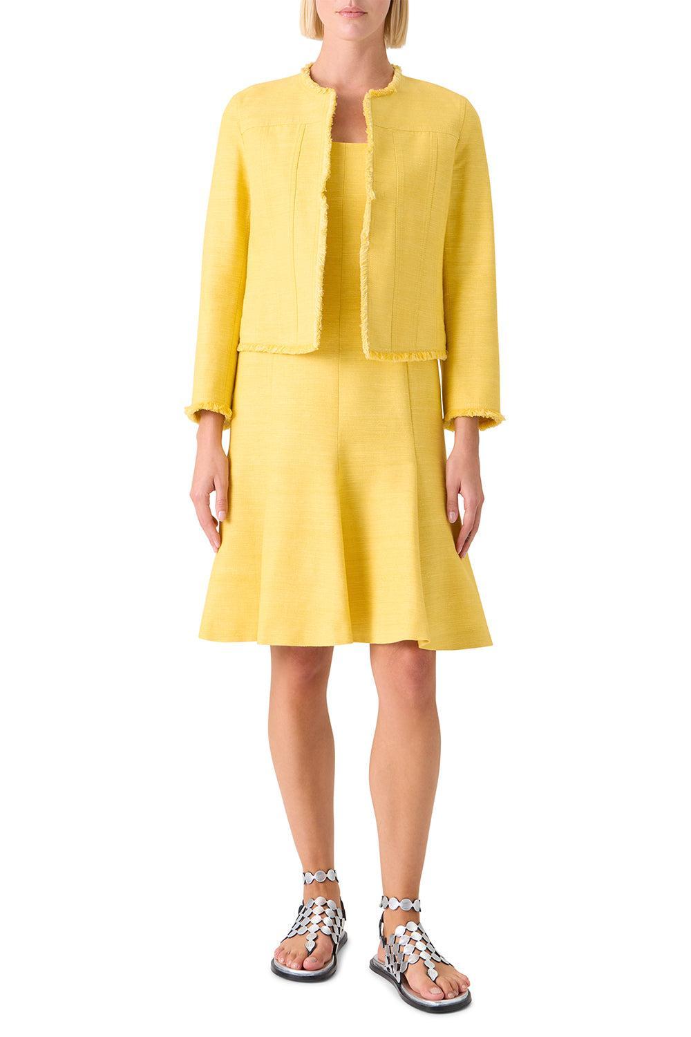 Fitted Crop Jacket-YELLOW-2-CLOTHINGJACKETCASUAL-AKRIS PUNTO
