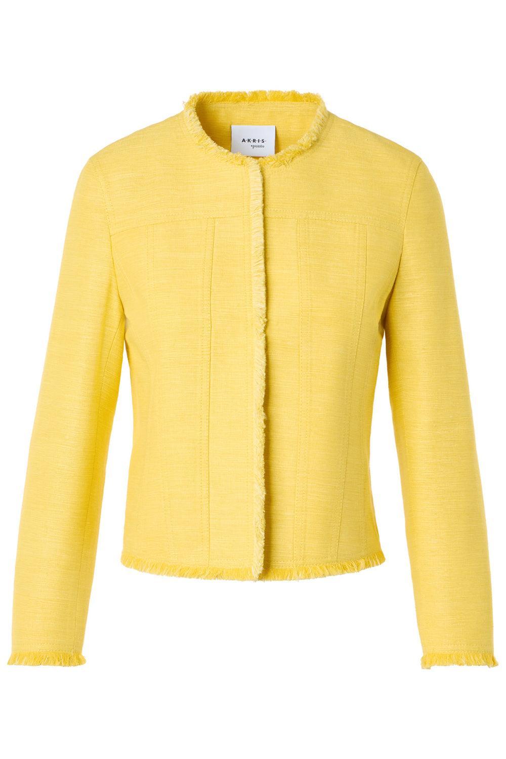 Fitted Crop Jacket-YELLOW-2-CLOTHINGJACKETCASUAL-AKRIS PUNTO