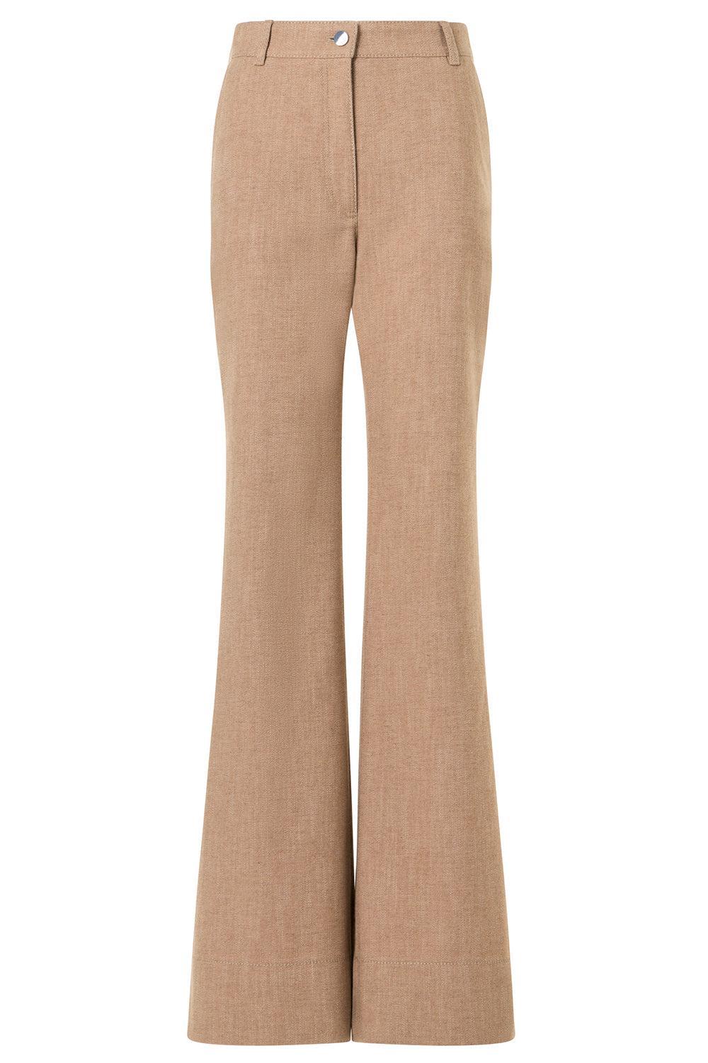 Celia Flared Pant-BROWN-4-CLOTHINGPANTWIDE LEG-AKRIS PUNTO