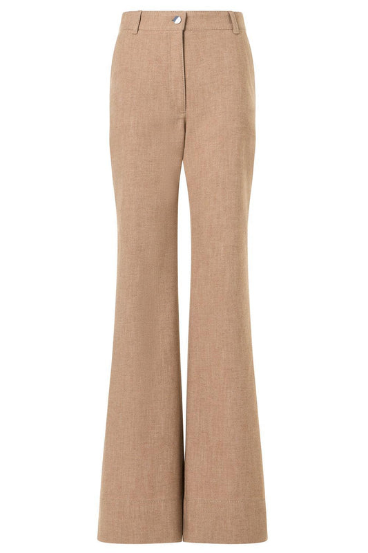Celia Flared Pant-BROWN-4-CLOTHINGPANTWIDE LEG-AKRIS PUNTO