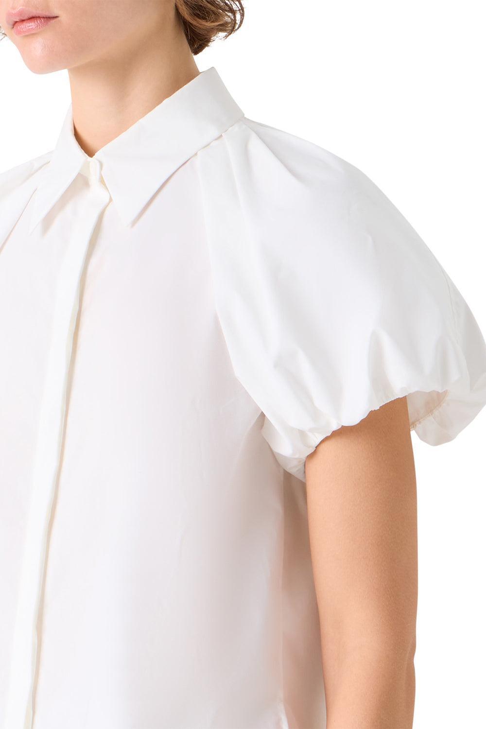 Balloon Sleeve Button Top-CREAM-2-CLOTHINGTOPBLOUSE-AKRIS PUNTO