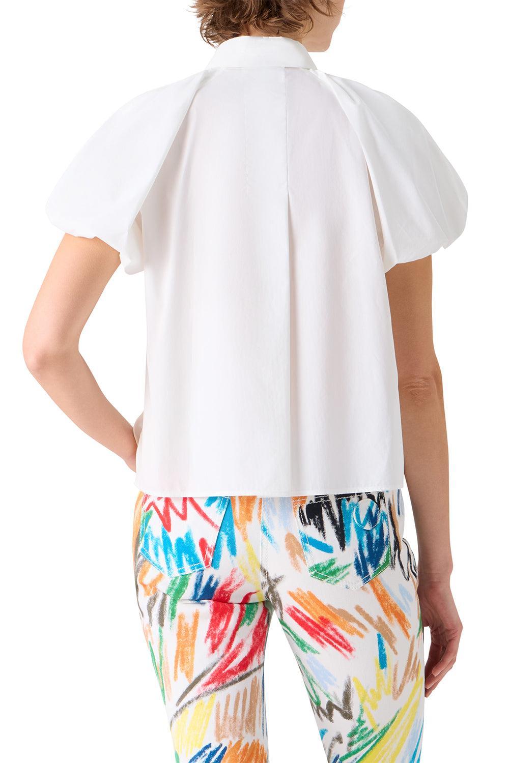 Balloon Sleeve Button Top-CREAM-2-CLOTHINGTOPBLOUSE-AKRIS PUNTO