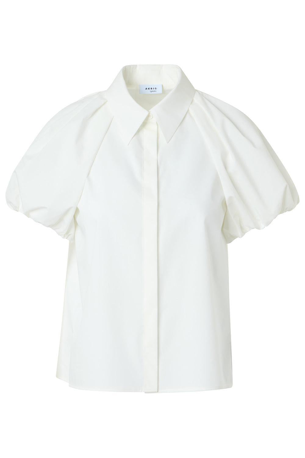 Balloon Sleeve Button Top-CREAM-2-CLOTHINGTOPBLOUSE-AKRIS PUNTO