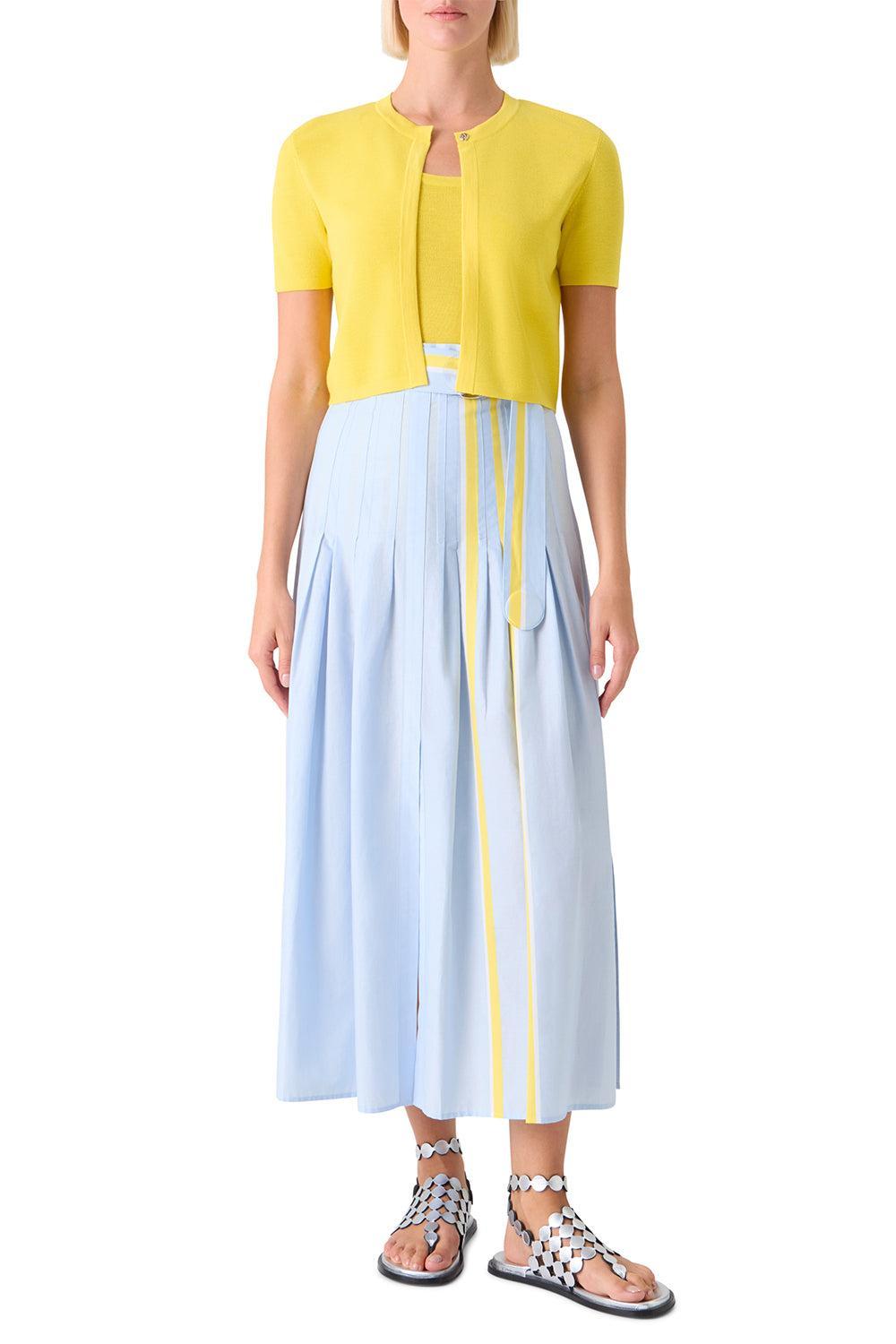 Short Sleeve Cardigan-YELLOW-2-CLOTHINGTOPCARDIGAN-AKRIS PUNTO