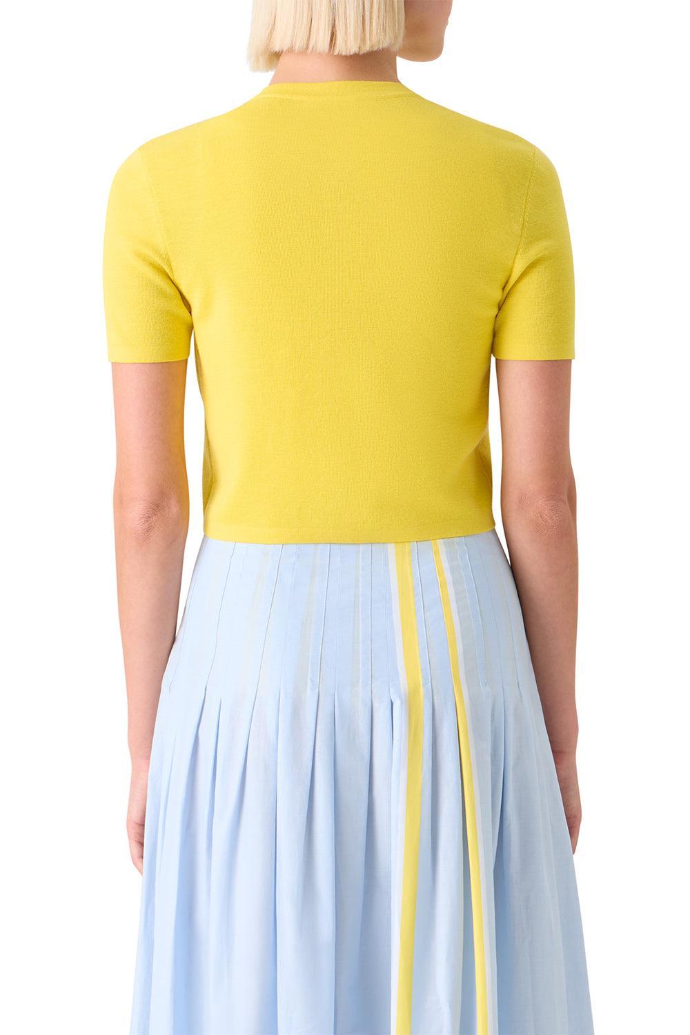 Short Sleeve Cardigan-YELLOW-2-CLOTHINGTOPCARDIGAN-AKRIS PUNTO